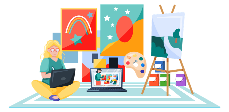 Online painting workshop  イラスト