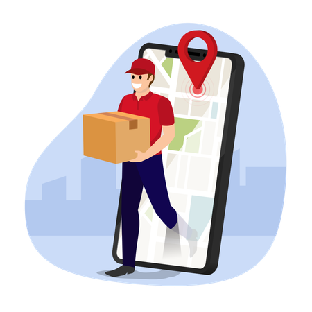 Online Parcel Delivery  イラスト