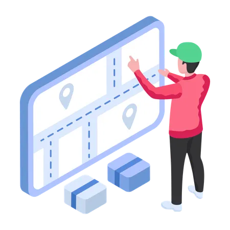 Online Parcel Tracking  Illustration