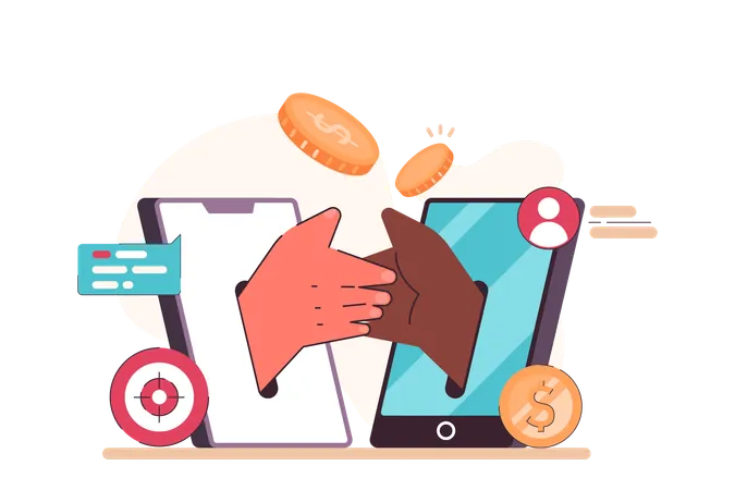 Online partnership  Illustration