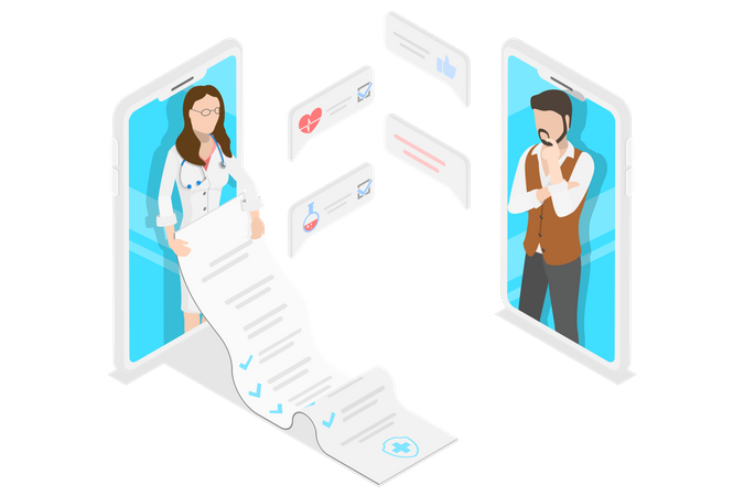 Online Patient Consultation  Illustration