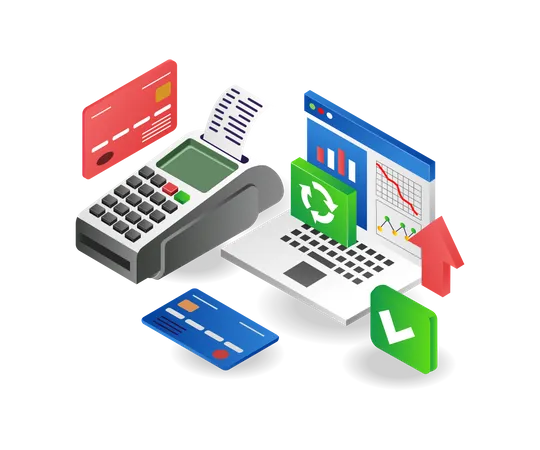 Online Payment Analysis Computer Illustration