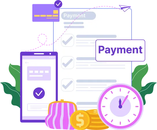 Online Payment Bill  Illustration