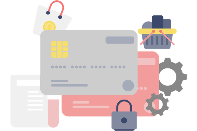 Online payment by credit card  Illustration