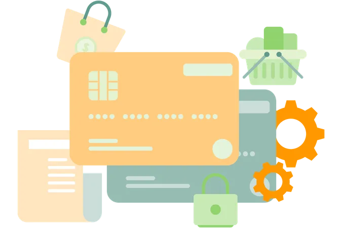 Online payment by credit card  Illustration