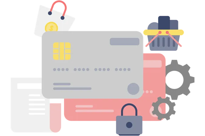 Online payment by credit card  Illustration