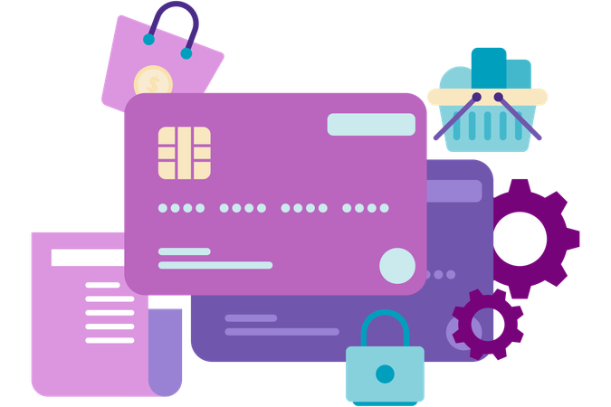 Online payment by credit card  Illustration