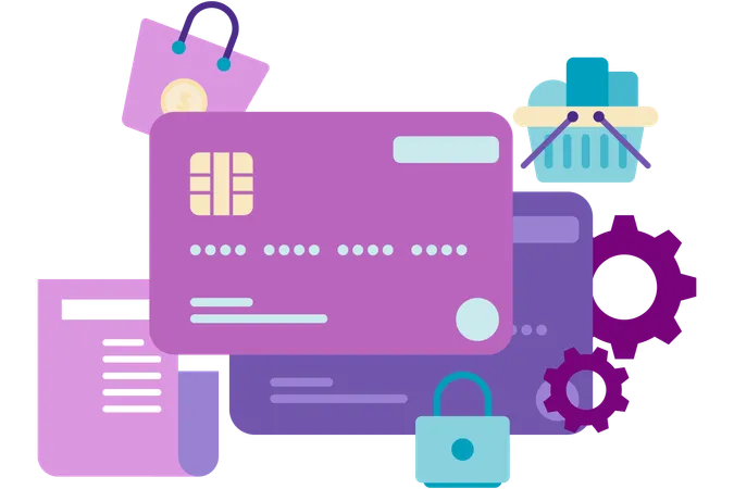 Online payment by credit card  Illustration