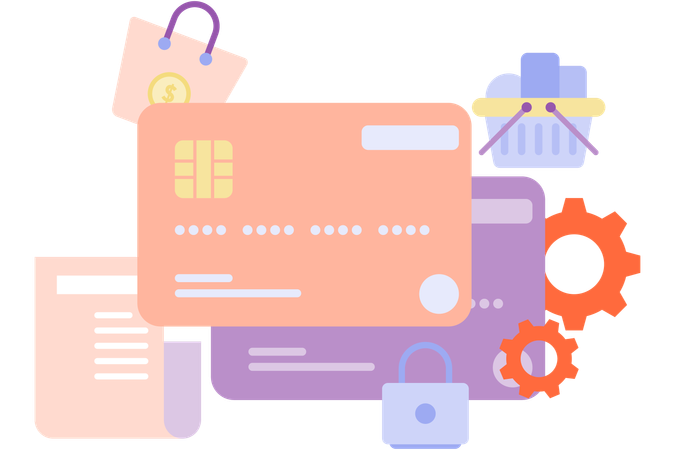 Online payment by credit card  Illustration