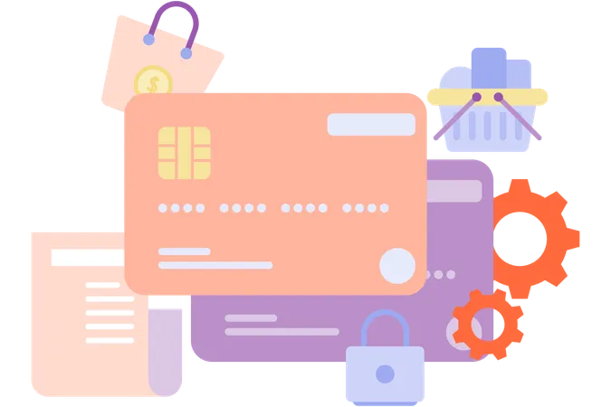 Online payment by credit card  Illustration