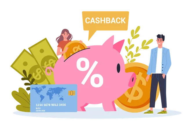Online payment cashback Illustration