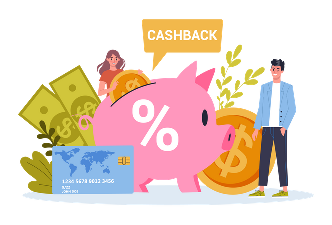 Online payment cashback  Illustration