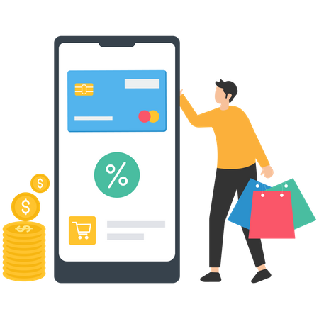 Online payment for shopping  Illustration