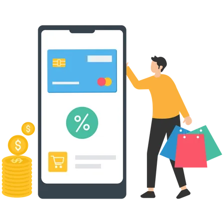 Online payment for shopping  Illustration