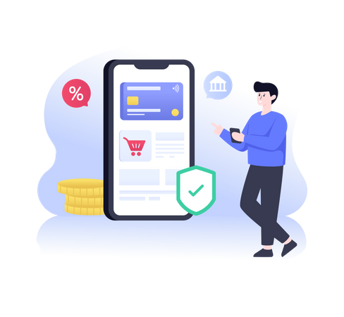 Online Payment for Shopping Order  Illustration