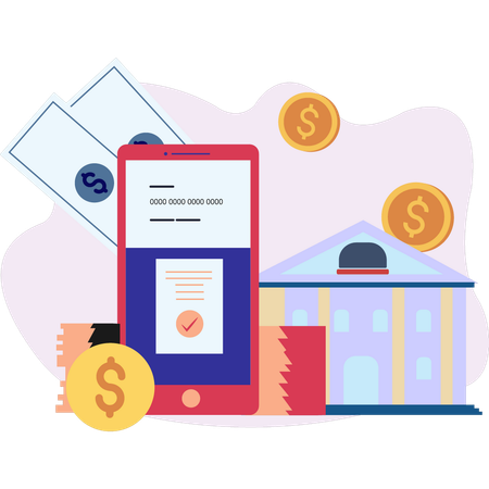 Online payment has been made  Illustration