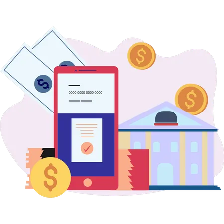 Online payment has been made  Illustration