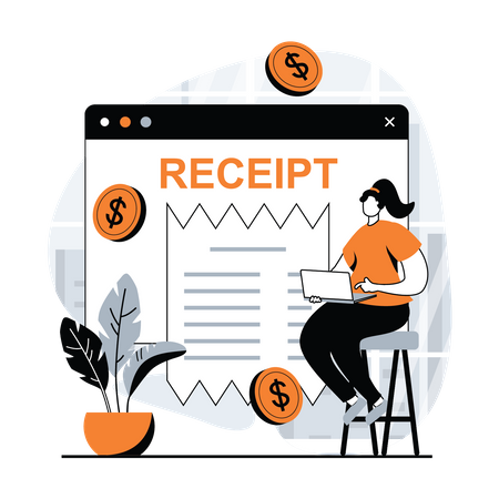 Online payment invoice Illustration