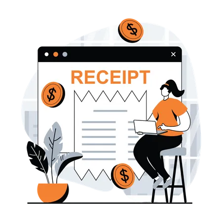 Online payment invoice  Illustration