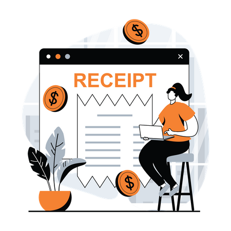 Online payment invoice  Illustration