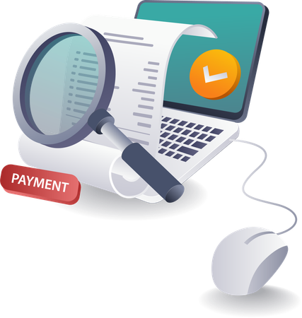 Online Payment Management with Computers  Illustration