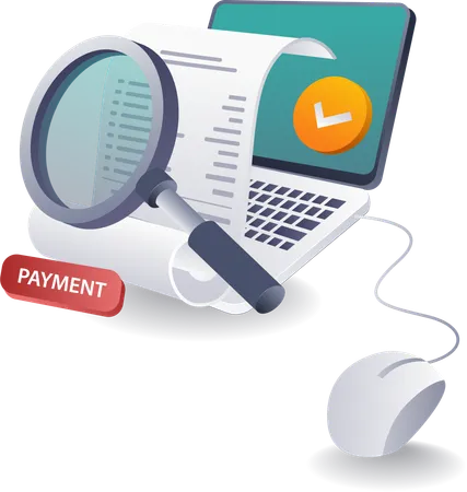 Online Payment Management with Computers  Illustration