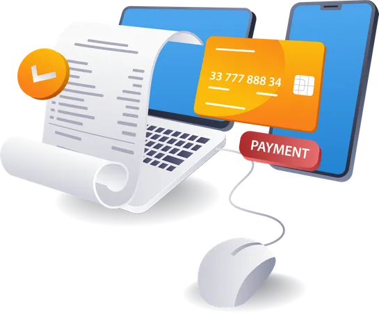 Online payment report details concept  Illustration