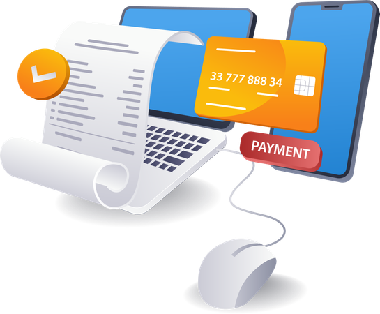 Online payment report details concept  Illustration