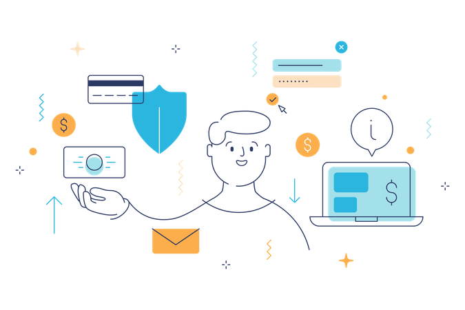 Online Payment security  Illustration