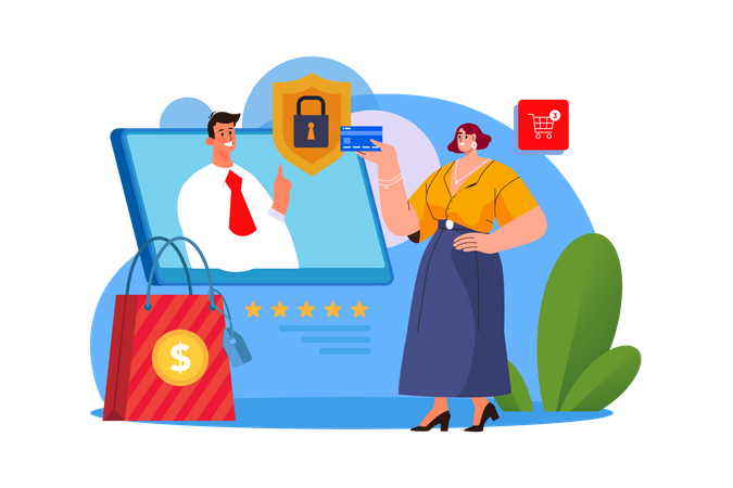 Online payment security Illustration
