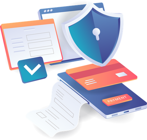 Online payment security Illustration
