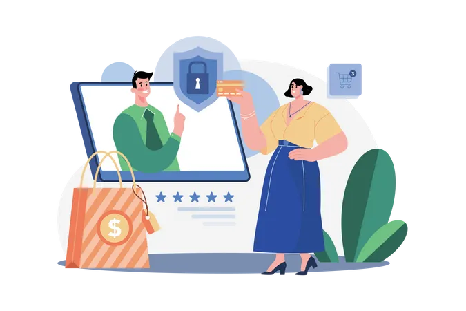 Online payment security  Illustration