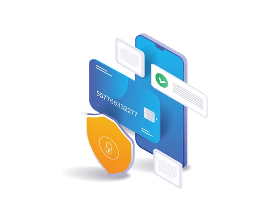 Online payment security  Illustration