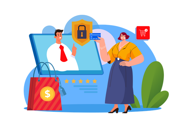 Online payment security  Illustration