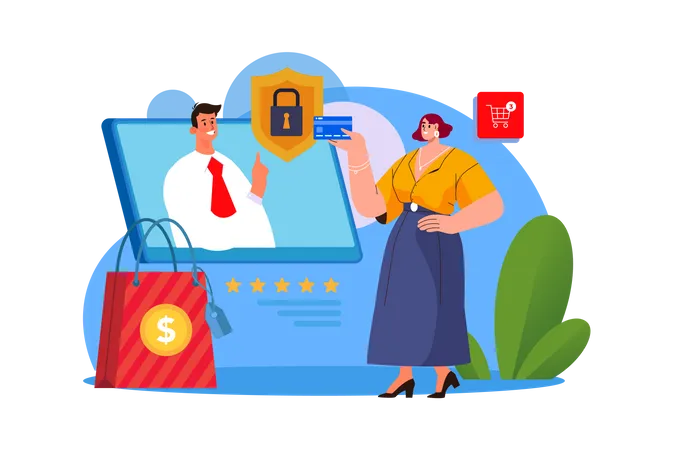 Online payment security  Illustration