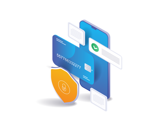 Online payment security  Illustration