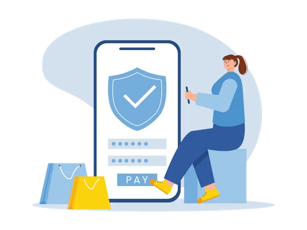 Online payment security  Illustration