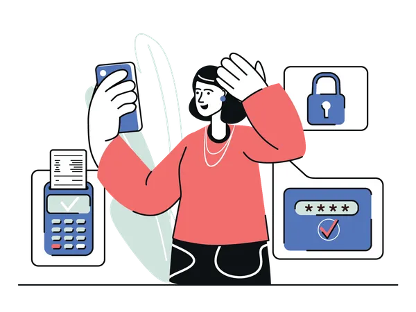 Online Payment security  Illustration