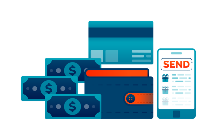 Online payment sent  Illustration