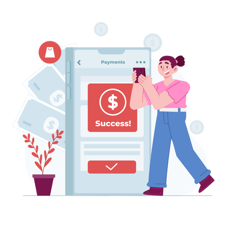 Online payment success  Illustration