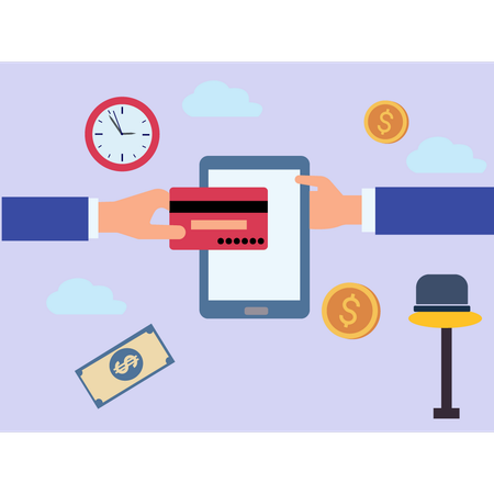 Online payment through credit card  Illustration