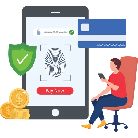 Online payment transaction secutiry  Illustration