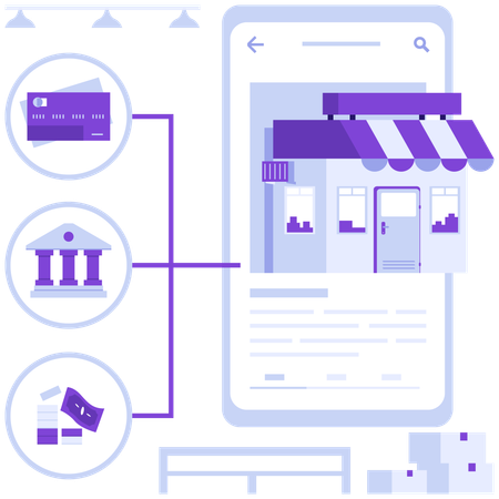 Online payment transfer  Illustration