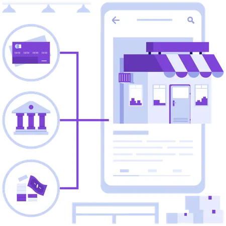 Online payment transfer  Illustration