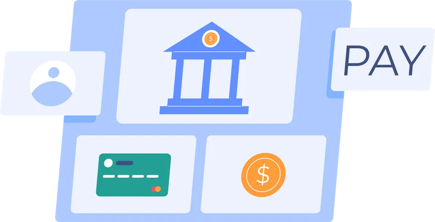 Online payment using internet banking Illustration