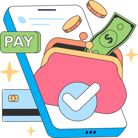 Online payment using mobile  Illustration