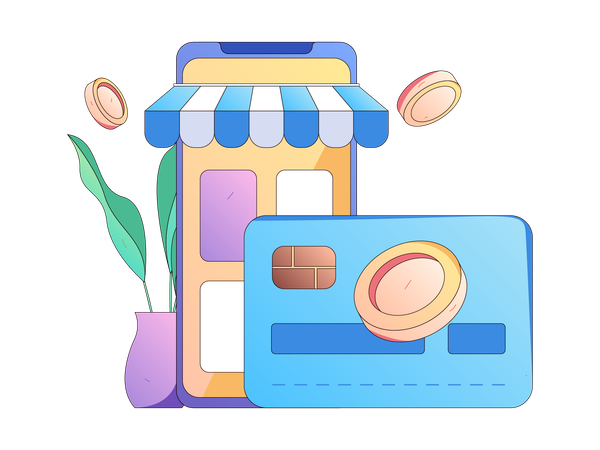 Online payment using mobile  Illustration