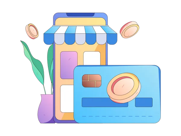 Online payment using mobile  Illustration