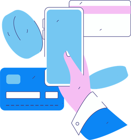 Online payment using mobile  Illustration