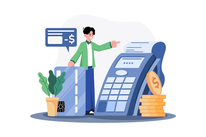 Online payment with credit card  Illustration